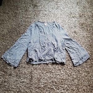 190. striped bell sleeve blouse